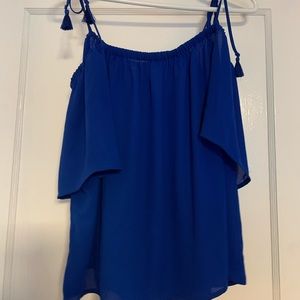 JCrew off the shoulder top sz 12 royal blue